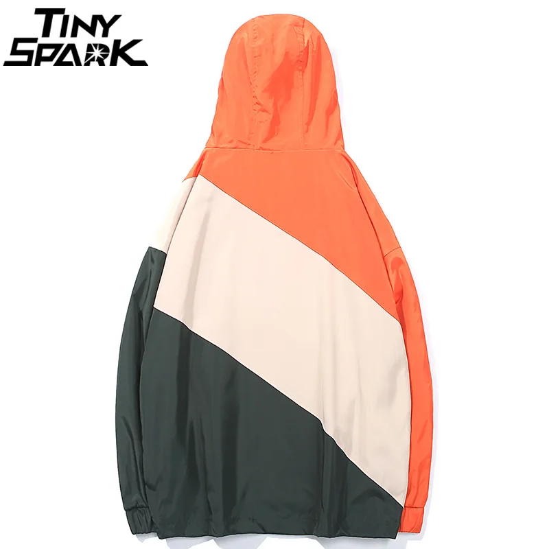 Harajuku Hooded Windbreaker Jacket Men Hip Hop Streetwear Hoodie Half Zip Jacket Coat Retro Color Block Track Jacket Autumn 2018 Harajuku Hooded Windbreaker Jacket Men Hip Hop Streetwear Hoodie Half Zip Jacket Coat Retro Color Block Track Jacket Autumn 2018