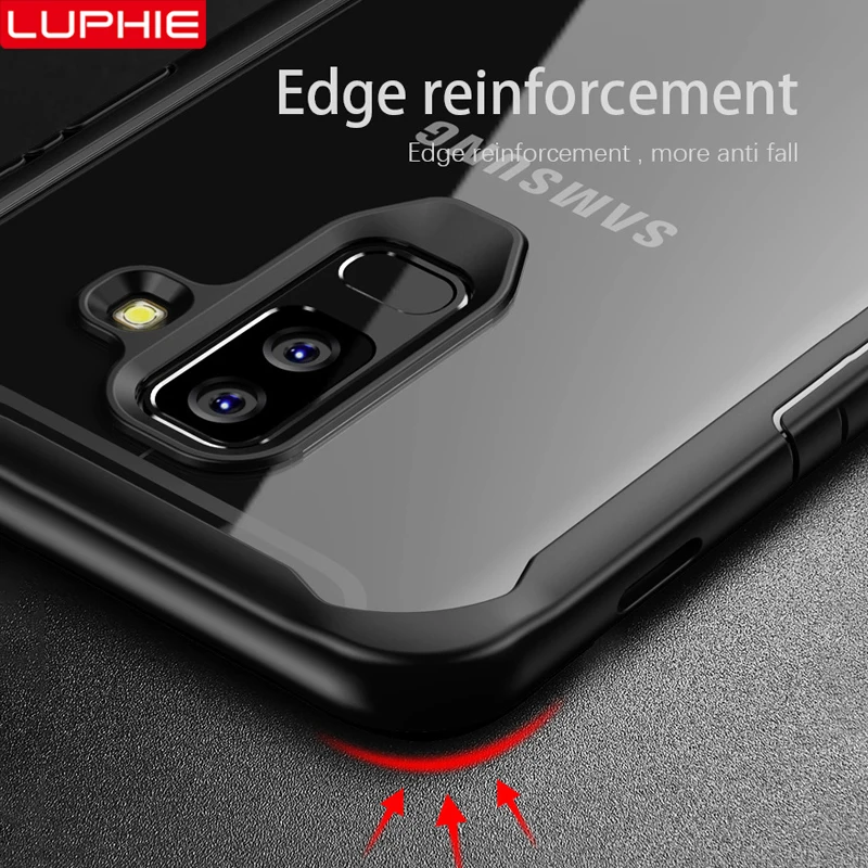 LUPHIE Shockproof Case For Samsung Galaxy S10 S9 S8 Plus Note 8 9 Transparent Case Cover For Samsung A8 A6 Plus 2018 Armor Case