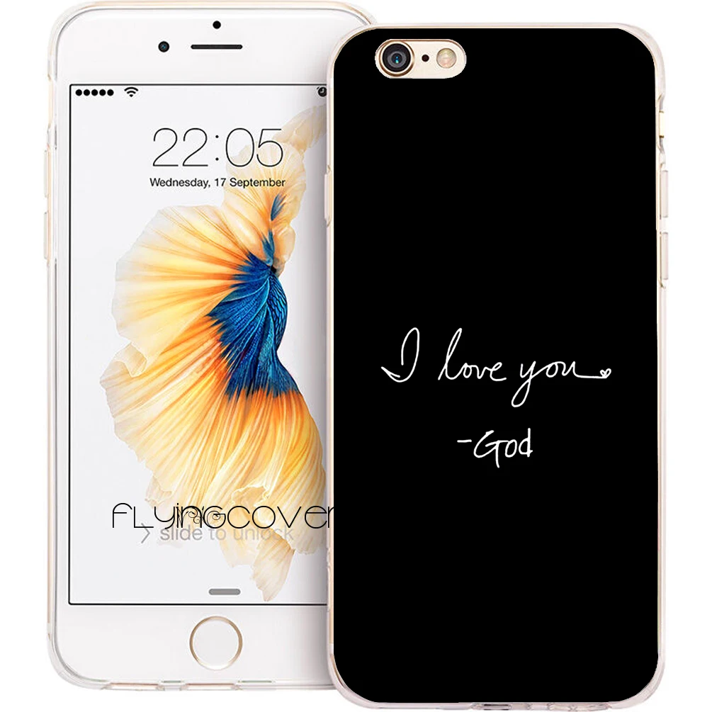 Coque I love You God Clear Soft Silicone Phone Cases for iPhone XS Max XR X 7 8 6 6S Plus 5S 5 SE 5C 4S 4 iPod Touch Cover. |
