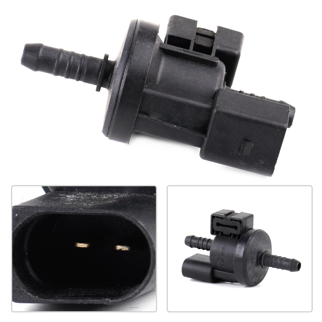 DWCX Car Black Canister Purge Solenoid Vent Valve Fit For VW Jetta Golf