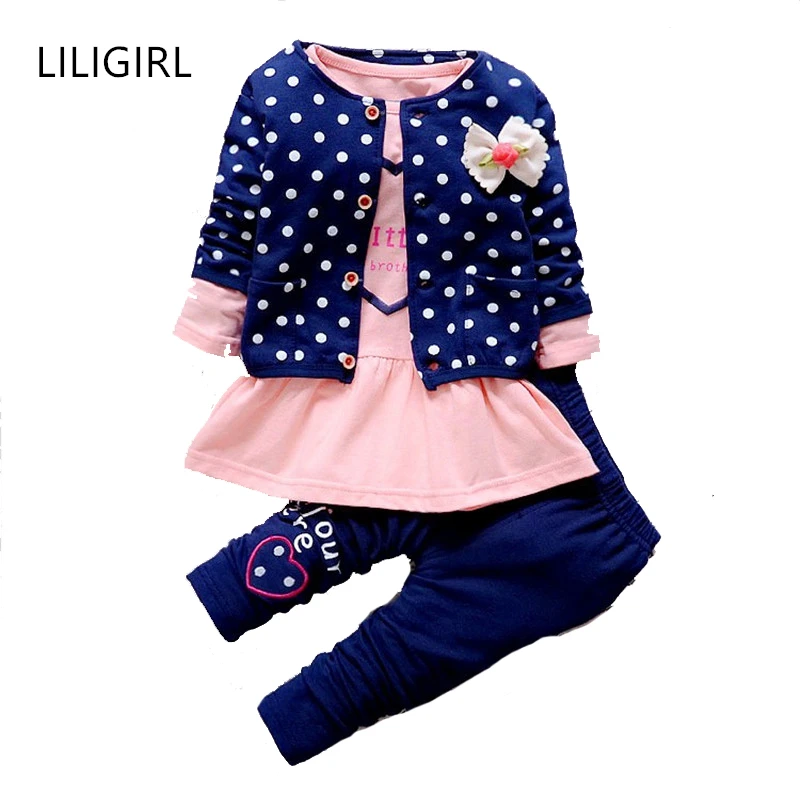 LILIGIRL/Детские комплекты одежды для маленьких девочек комплект с волнистыми