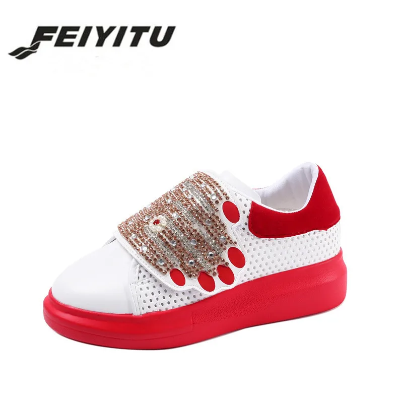 

feiyitu 2018 Spring Autumn Women mixed Colors Diamond Casual Shoes comfortable Women's Red sneakers Ladies Shoes