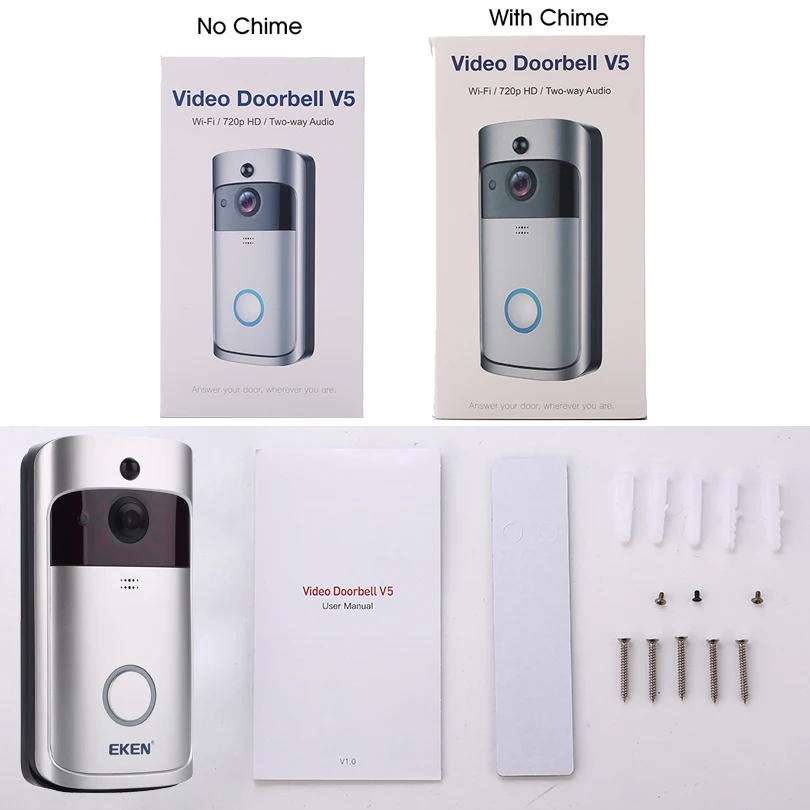 V5 Smart IP WIFI Doorbell Video Intercom WI-FI Door Phone Door Bell Camera For Apartments IR Alarm Wireless Security Camera