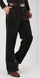 Мужские повседневные брюки среднего возраста, хлопковые деловые мужские брюки с высокой талией, мешковатые брюки-YS27