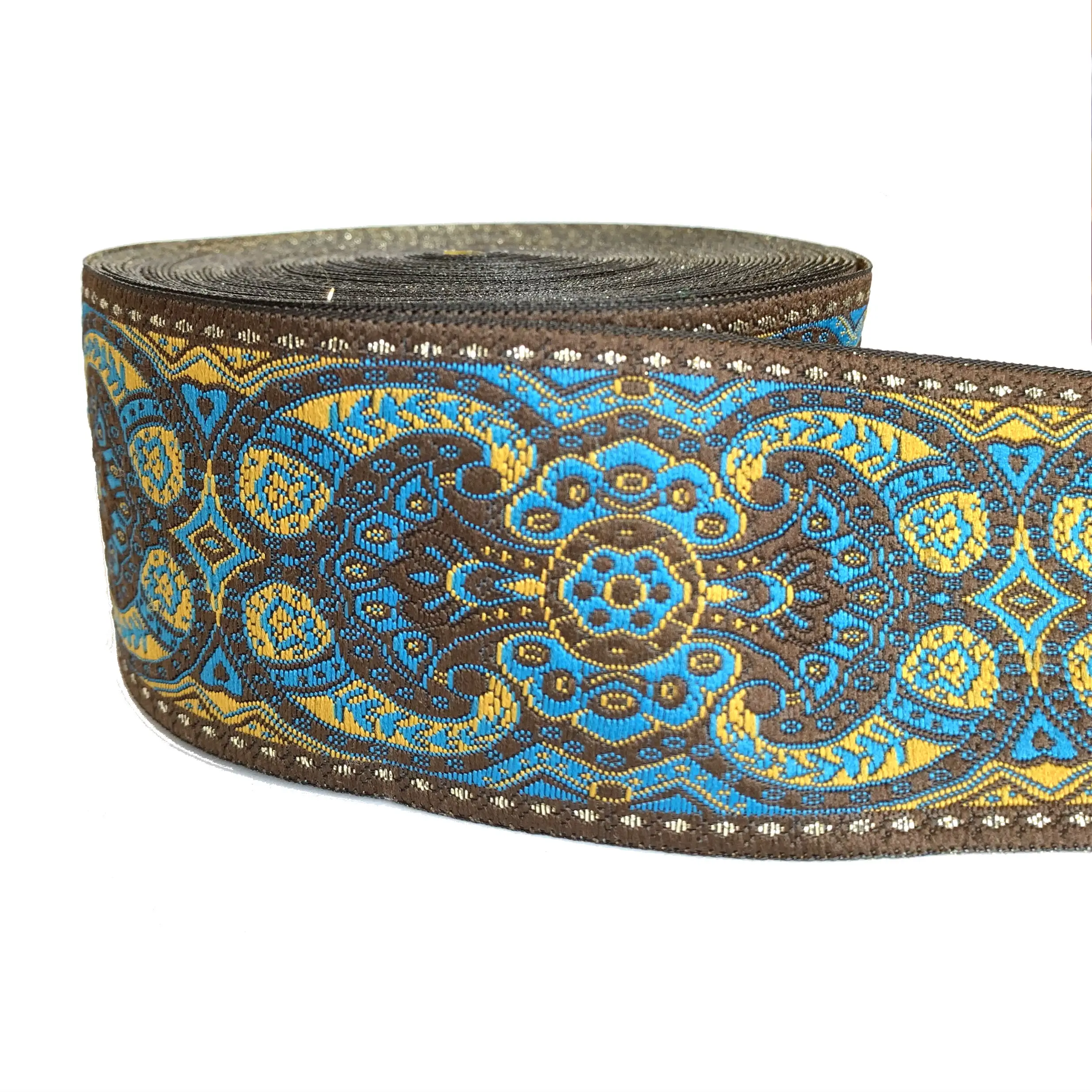 

ZERZEEMOOY 2" 5cm 10y/lot Zakka handmade accessories DIY polyester woven Jacquard Ribbon with National Embroidery Ribbon trim