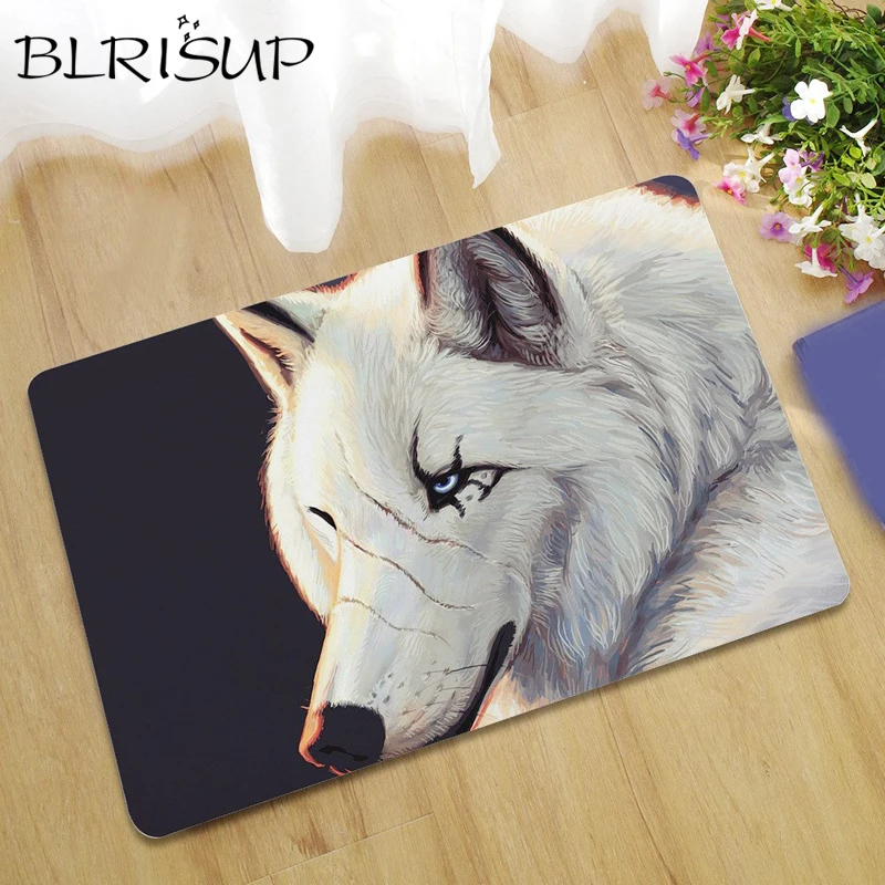 

BLRISUP Animals Doormat Outdoor Rugs Wolf Printed Floor Mat Bathroom Anti-slip Mats Kitchen Carpet Area Rug Bedroom Door Mat