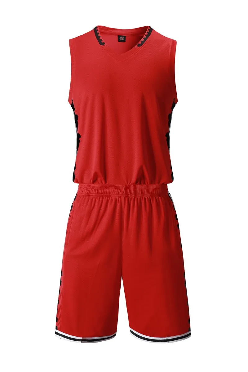 HOWE AO, набор трикотажных изделий для баскетбола для взрослых, мужская тренировочная баскетбольная форма для мальчиков и девочек, шорты с двойным карманом, баскетбольный жилет, комплект - Цвет: Красный