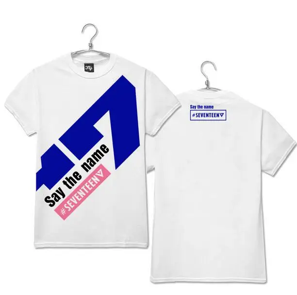

Kpop seventeen say the name concert same printing o neck t shirt for summer fans supportive short sleeve t-shirt