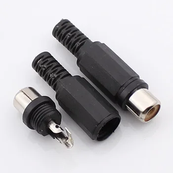 

100pcs RCA Connector Plug Audio Cable Adapter Terminal Lotus Female Jack Welded