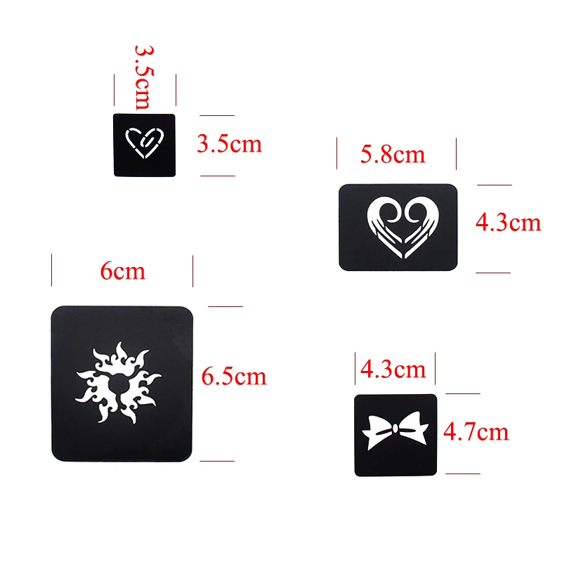 Temporary Tattoo Sticker 136pcs/lot Glitter Tattoo Stencil Cartoon Bear Bow Spider Scorpion Design for Woman Man