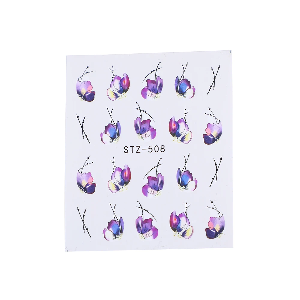 Manooby 1 шт акварельные цветочные наклейки для ногтей набор фламинго морской конь дизайн гель маникюр вода - Цвет: 4