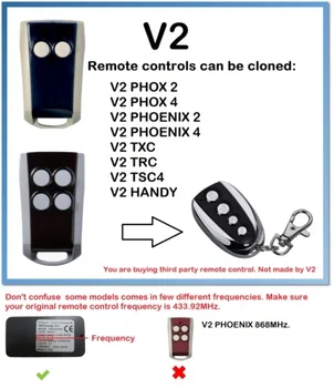 

V2 PHOENIX 2, PHOENIX 2 Universal Remote Control Duplicator 433.92MHz rolling code