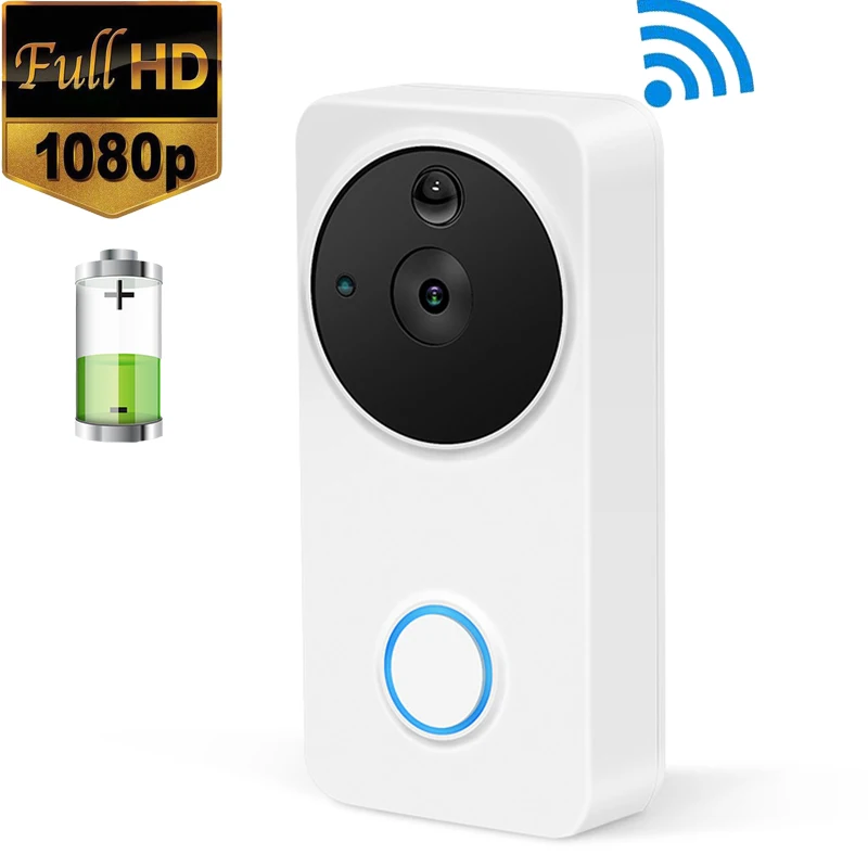 1080P 166 View Wide Angle Ring Door Bell Waterproof Indoor Outdoor Two Way Audio Smart Battery WiFi Video Doorbell Camera 1080P 166 View Wide Angle Ring Door Bell Waterproof Indoor Outdoor Two Way Audio Smart Battery WiFi Video Doorbell Camera