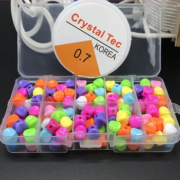 

200Pcs/box Mixed Acrylic Beads set Accessories for DIY Necklace Bracelet Girl Developmental Toys Kids Beads Kits Best Gift