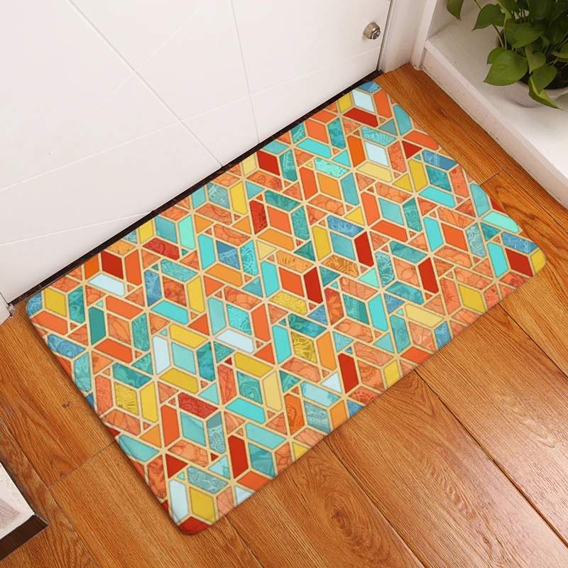 Новые противоскользящие ковры модные идеи цветные геометрические принты коврики для ванной комнаты кухонные коврики 40x60or50x80cm