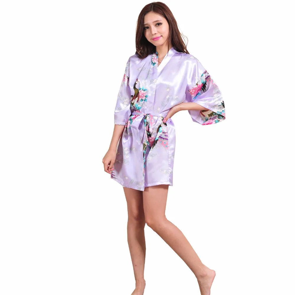 Женское шелковое атласное платье кимоно с цветочным принтом|satin robe|silk satin robebrand robe
