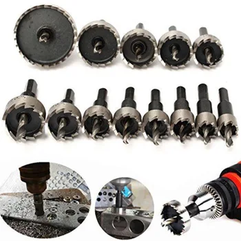 

LOW PRICE 6 pic Carbide Tip HSS Drill Bit Hole Saw Set for Stainless Steel Metal Alloy,12/14/17/18.5/20/22MM