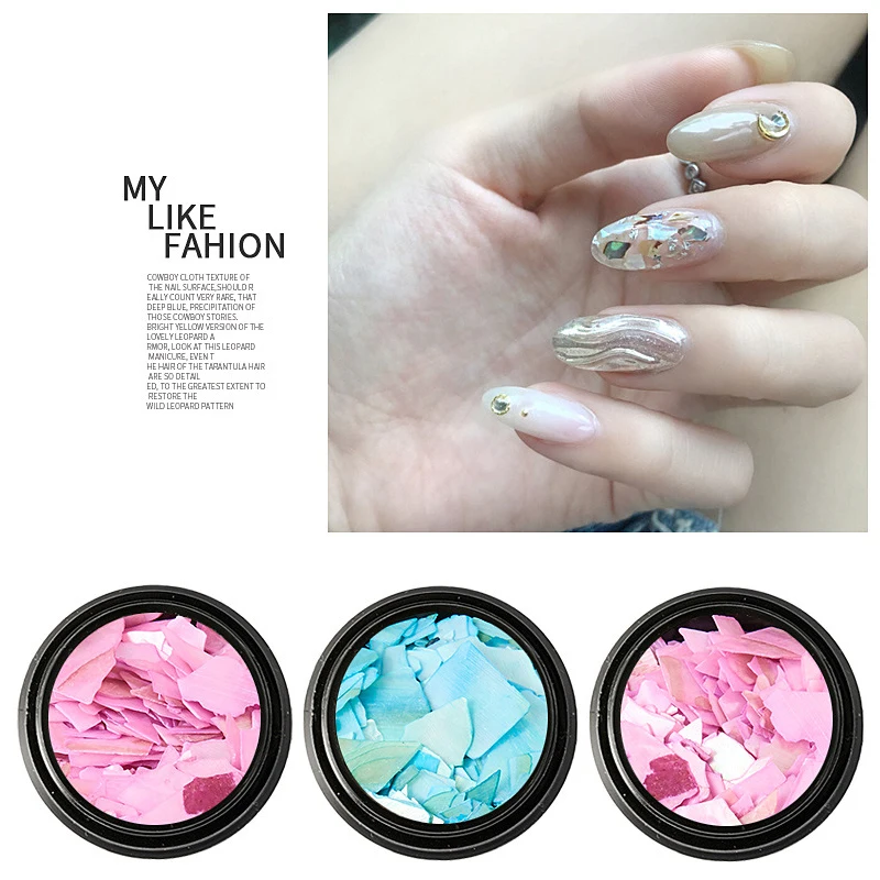 

ROHWXY 3D Marble Stone Charm Nail Art Decoration DIY Salon Nail Rhinestones Stones Manicure Mermaid Sequin Japanese Nail Art