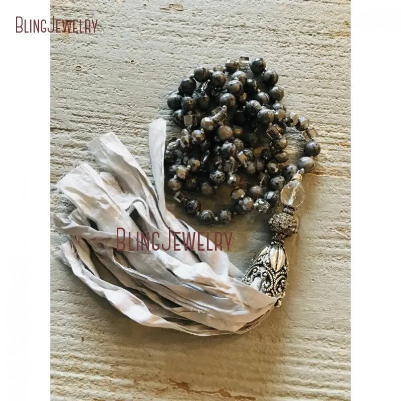 20190410-NM24967-black grey sari silk tassel jewelry statement necklace fun accessory desig_4