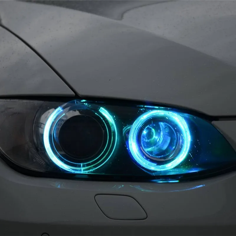 RGB пульт дистанционного управления многоцветный светодиодный комплект ангельских глаз для BMW E90 E91 E92 E93 E82 E87 E60 E61 E63 изменение цвета H8 светодиодный светильник