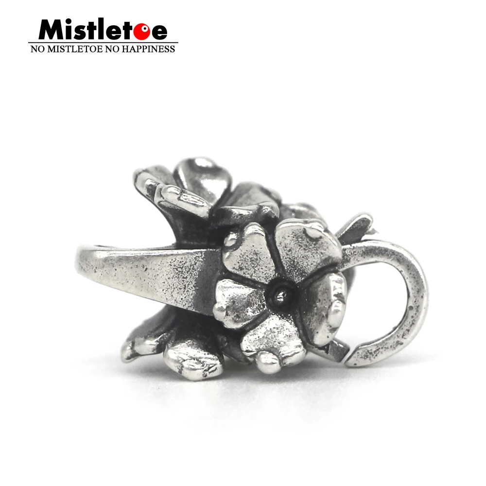 

Mistletoe Genuine 925 Sterling Silver Carolina Jessamine Lock Lobster Clasp Fit European Troll Bracelet Jewelry
