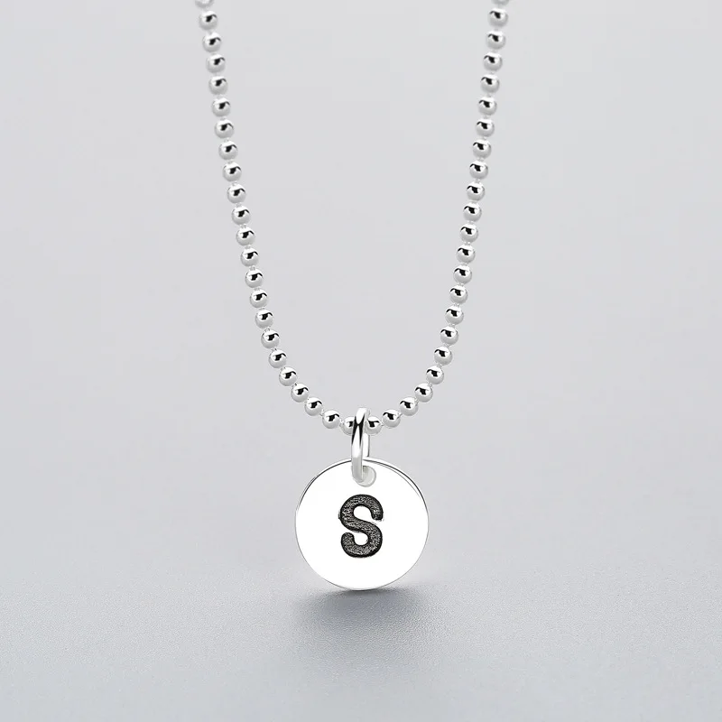 

SLX1 SLE1 SLN1 Letter necklace women and man jewelry hot sell product send with dust bag 1 white stone 45cm chain lover pendant