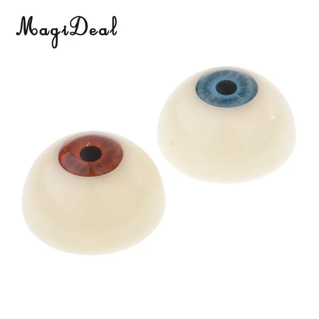5 Pairs Half Round Hollow Eyeballs 30mm for Plush Animal Doll Mask Skull Halloween Props DIY Craft Toys