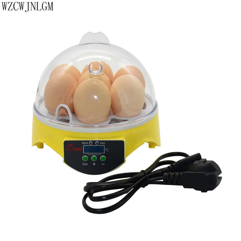 Мини 7 яиц птицы автоматический цифровой температурный инкубатор электронный дисплей контроль температуры инкубатор оборудование 1 комплект
