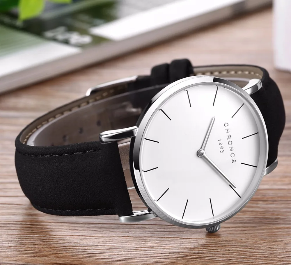 Часы Chronos 1898 мужские Роскошные повседневные женские кожаные кварцевые часы цвета