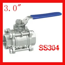 Новое поступление DN80 3," CF8 SS304 нержавеющая сталь 1000WOG шаровой клапан из 3 предметов: боди Полный Порты и разъёмы для воды, масла и газа