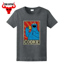 Camiseta de Anime Vintage con diseño de monstruo y galleta para hombre, camiseta de Humor Retro de Barrio Sésamo con diseño de galleta y monstruo, camiseta adolescente para Cosplay