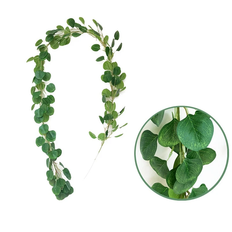 

2M Artificial Eucalyptus Leaves Vine Fake Greenery Garland Wedding Party Decoration Home Table Decor