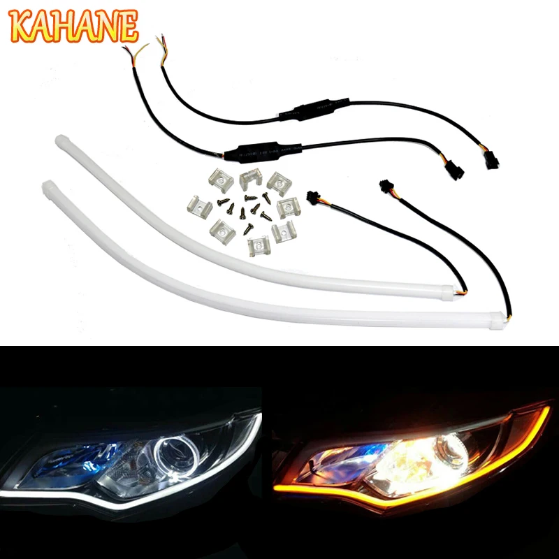 

KAHANE 60cm LED DRL Flexible Soft Daytime Running Light Turn Signal Light FOR Audi S3 S4 S5 S6 B5 B6 B7 BMW E46 E90 E39 E53 F30