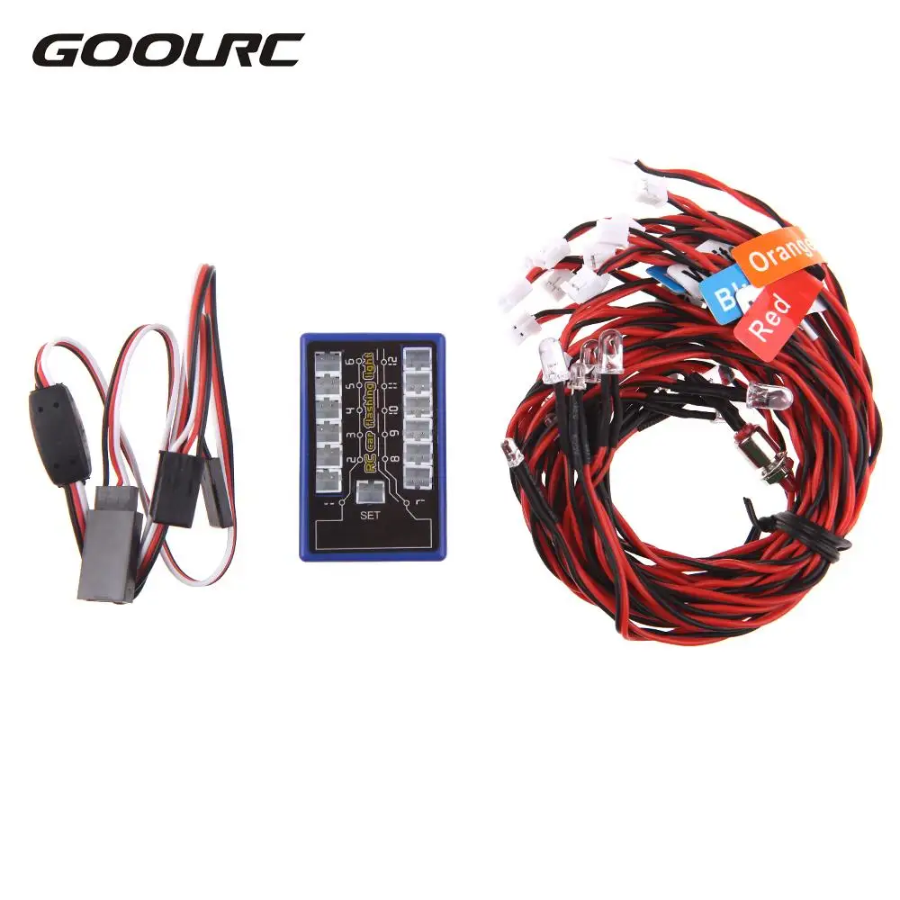GoolRC New Highlight 12 LED Flashing Light System for RC Car G.T.POWER Smart PPM FM FS 2.4G Trucks 110 Scale Vehicle Part (11)