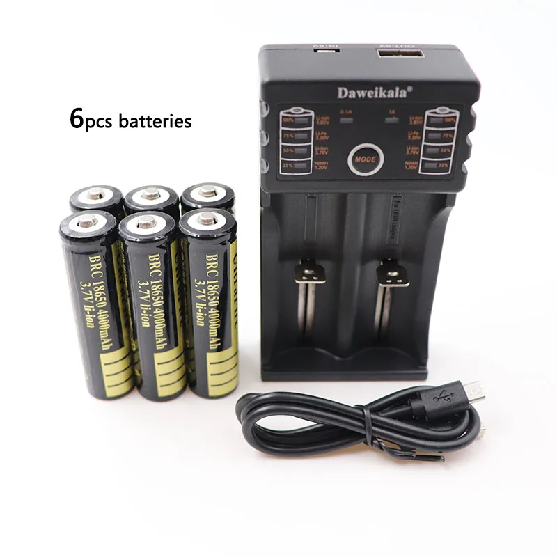 

2S4S6 PCS 3.7V 4000mAh 18650 battery Lithium ion batteries Rechargeable Battery For Flashlight Torch e-cigarette and USB charger