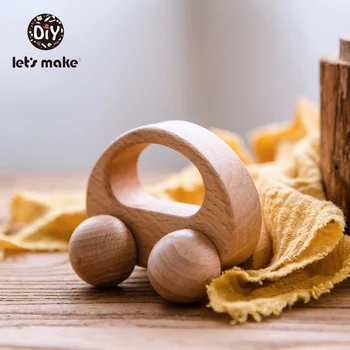 

Let's Make Baby Toys Beech Wooden Blocks 1pc Wooden Car Cartoon Educational Montessori Toys For Children Teething Baby Teethers