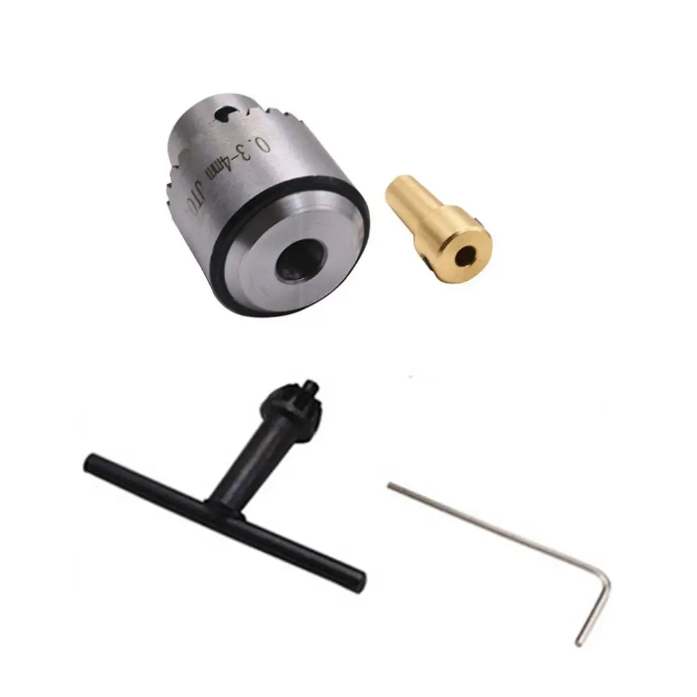 

Mini Drill Chuck Micro 0.3-4Mm Jto Taper Mounted Drill Chuck And Wrench W/ Chuck Key Lathe Accessories