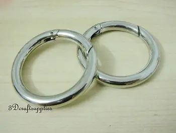 

Spring Gate Ring Snap Clip Trigger alloying metal nickel 2 inch 2 pcs J51