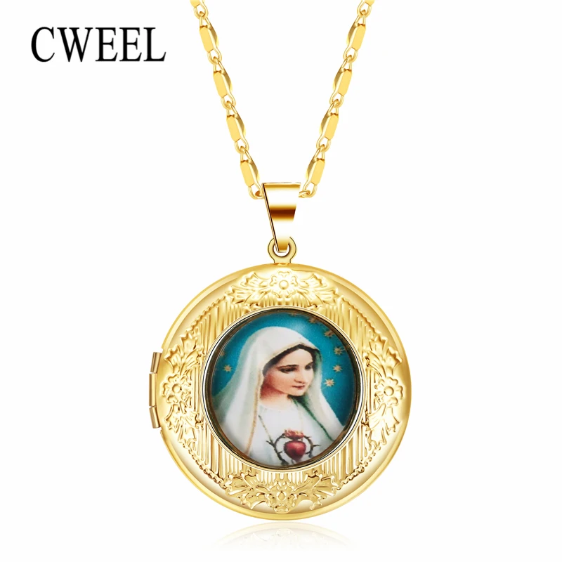 CWEEL ожерелья и подвески с Иисусом геометрической формы Бохо длинное ожерелье