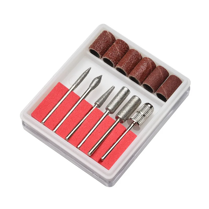 

High quality 12pcs nail grinder sand ring electroplated diamond grinding rod bead needle burr bit