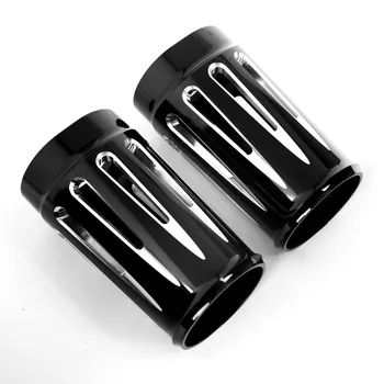 

SHALLOW CUT BLACK FORK BOOT SET SLIDER COW BELLS 4 FOR HARLEY TOURING 14UP