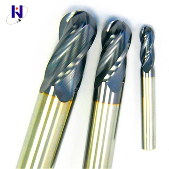 

R0.5*3*D4*50*4F Solid Carbide 4 Flutes Ball Nose End Mill, Metric, 65HRC, PT Coated For Hard Steel