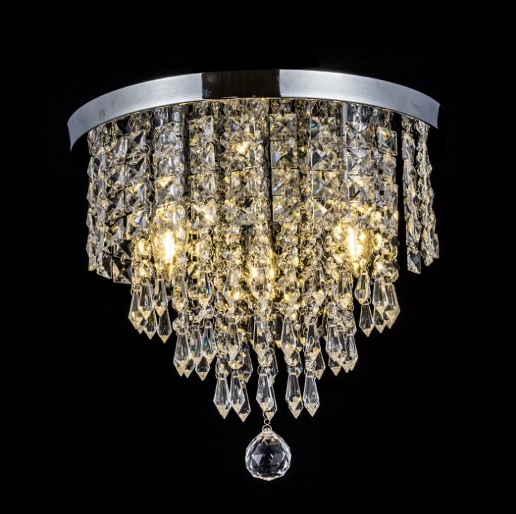 

Modern Crystal Ceiling Living Room Lamp Lights Led Bedroom Lights Round Creative Ceiling Lamp Entrance Hall Light Home Fixtures