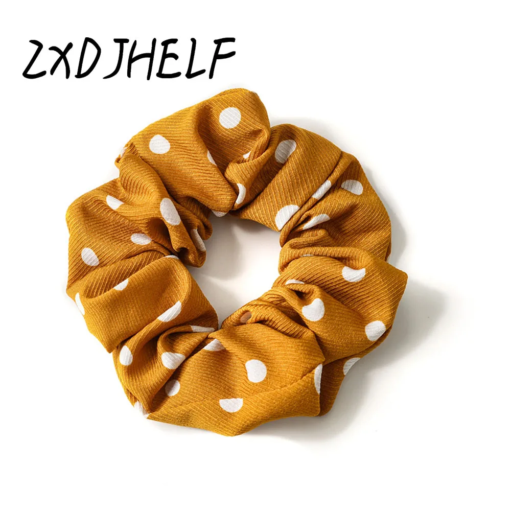 

ZXDJHELF Polka Dot Design Scrunchie Women's Elastic Hairband Vintage Sweet Girls Hair Accessories Hair Ties Ponytail Holder F093