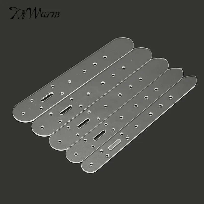 

KiWarm Portable 5pc Leather Craft Acrylic Belt Billet Buckle Head End Templates Stencil Tool Set for Handmade DIY Accessories