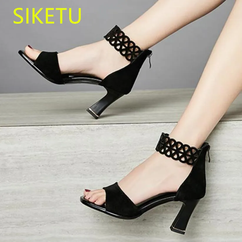 

SIKETU Free shipping spring and autumn Fashion high heels shoes Sexy women's shoes Wedding shoes pumps g410 flock