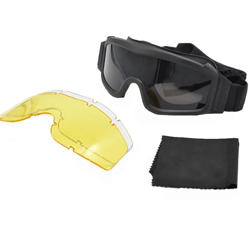Военный страйкбол тактические очки защитные очки армейские боевые очки 3 сменные противотуманные ветрозащитные тактические очки