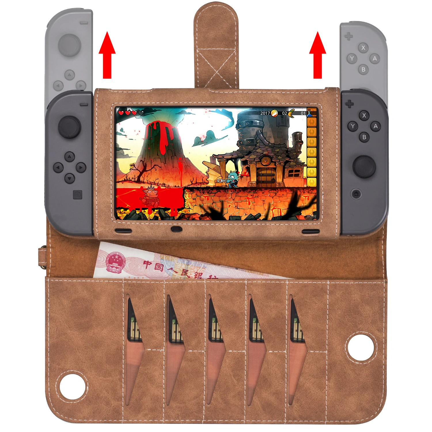 VNSTRIP винтажный складной PU черный/коричневый стоящий чехол-книжка для nintendo Switch Cover слоты для карт защитный чехол с эластичным St