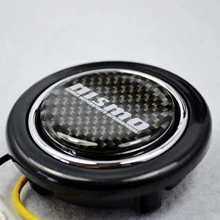 Углеродное волокно эмблема ABS руля Рога Кнопка для Nissan nismo