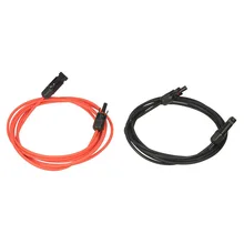 1 Pair 1meter Black + 1meter Red 10AWG Solar Panel Extension Cable Wire with MC4 Female and Male Connector